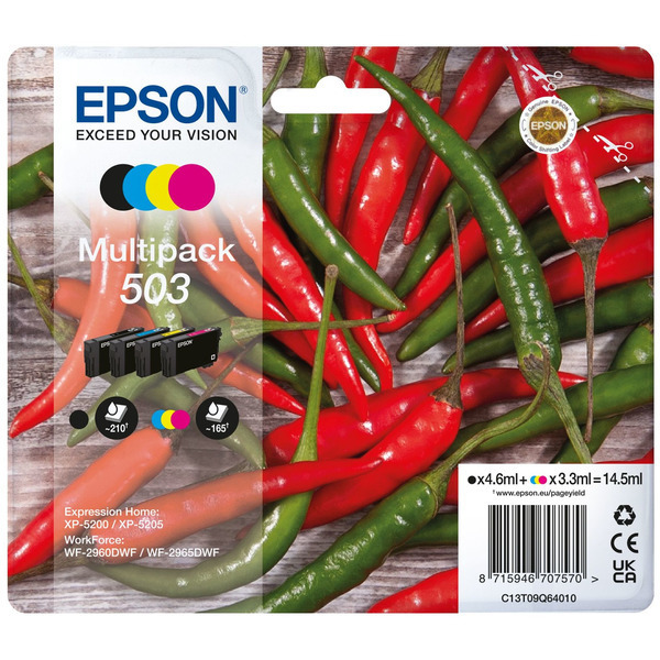 Original Epson Tinte C13T09Q64020 / 503 / C13T09Q64020 schwarz cyan magenta gelb für C13T09Q64020